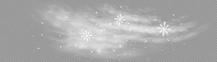 nieve y viento. elemento decorativo degradado blanco.ilustración vectorial. invierno y nieve con niebla. viento y niebla. vector