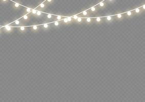 Christmas lights isolated. Christmas glowing garland.for the new year and christmas. light effect. Vector illustration.