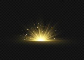 Explosion light effect. Abstract blue and yellow light rays effect background. The vector shines with golden bright light. Golden glitter burst with sparkles. Glow light effect, bright gold