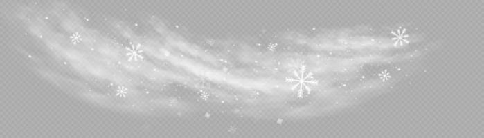 nieve y viento. elemento decorativo degradado blanco.ilustración vectorial. invierno y nieve con niebla. viento y niebla. vector