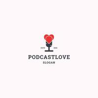 Podcast love logo icon design template vector illustration