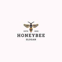 Ilustración de vector de plantilla de diseño de icono de logotipo de abeja de miel