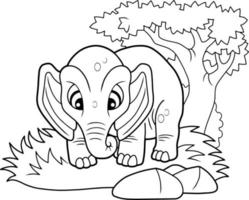 funny cartoon elephant vector