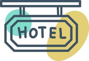 Holiday hotel, illustration, vector, on a white background. vector
