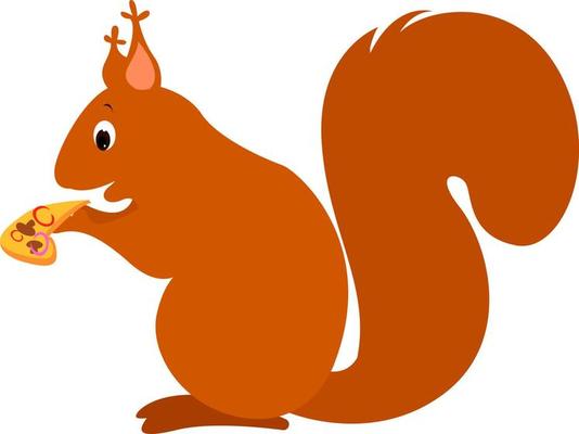 Squirrel, illustration, vector on white background.
