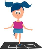 Hopscotch, illustration, vector on white background