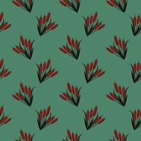 Small bamboo , seamless pattern on a green background. vector