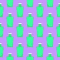 Green bottle,seamless pattern on purple background. vector