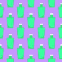 Green bottle,seamless pattern on purple background. vector