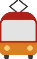 Red tram, illustration, vector on a white background