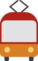 Red tram, illustration, vector on a white background