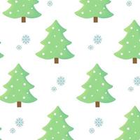 Christmas seamless pattern with Christmas trees and snowflakes vector
