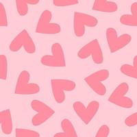 Pink hearts on pink background seamless pattern vector