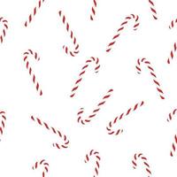 Christmas candy cane on white background seamless pattern vector