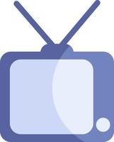 Old blue TV, illustration, vector on a white background