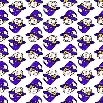 patrón de magos, patrón sin costuras sobre fondo blanco. vector