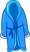 Blue bathrobe, illustration, vector on white background.