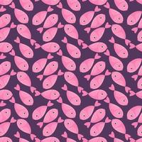 Cute pink fishes, illustration, vector on white background