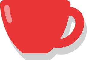 Red mug, illustration, vector on a white background