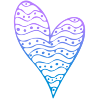 Simple blue doodle heart. Isolated design element for valentine's day, wedding, romance. Transparent PNG clipart