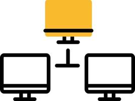 Computer network, illustration, vector on a white background.