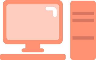 Pink computer, illustration, vector on a white background