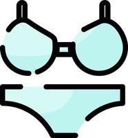 Bikini de natación azul, ilustración, vector sobre fondo blanco.