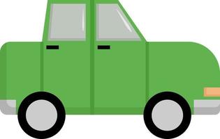 Green car, illustration, vector on white background.