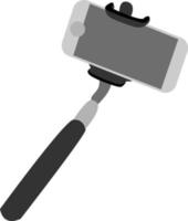 Selfie stick, illustration, vector on white background.
