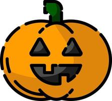 Halloween pumpkin, illustration, vector on a white background.