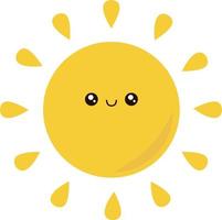 Cute sun, illustration, vector on white background.