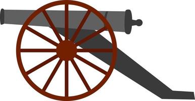 Old cannon, illustration, vector on white background.