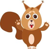 Squirrel tells, illustration, vector on a white background.