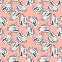 Backpack pattern, illustration, vector on white background