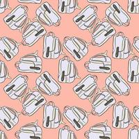 Backpack pattern, illustration, vector on white background