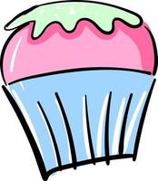 Sweet cupcake, illustration, vector on white background.