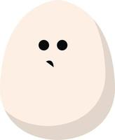 Confused egg, illustration, vector on white background.