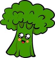 Cute broccoli, illustration, vector on white background.