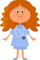 Doctor doll, illustration, vector on white background