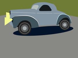coche retro, ilustración, vector sobre fondo blanco.