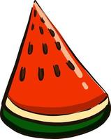 Piece of watermelon , illustration, vector on white background