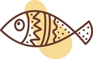 pez amarillo salvaje, ilustración, vector, sobre un fondo blanco. vector