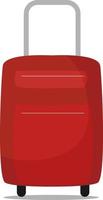 Red suitcase, illustration, vector on white background.