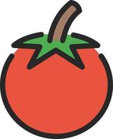 Red fresh tomato, illustration, on a white background. vector