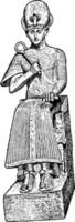 Ramses II Seated, vintage illustration. vector