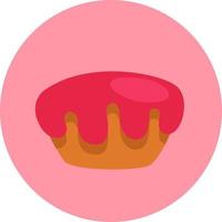 Red glazed cake, illustration, vector on a white background.