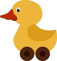 Duck toy, illustration, vector on white background.