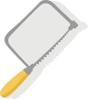 Small yellow hand saw, illustration, vector on white background.