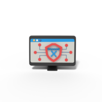 3d illustration of password security shield is wrong png