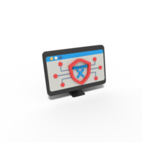 3D-Darstellung des Passwort-Sicherheitsschilds ist falsch png